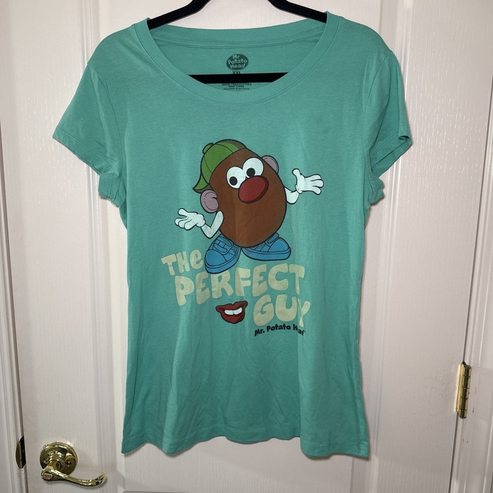 Mr. Potato Head Women's Junior's XXL 'The Perfect Guy' Teal Graphic T Shirt